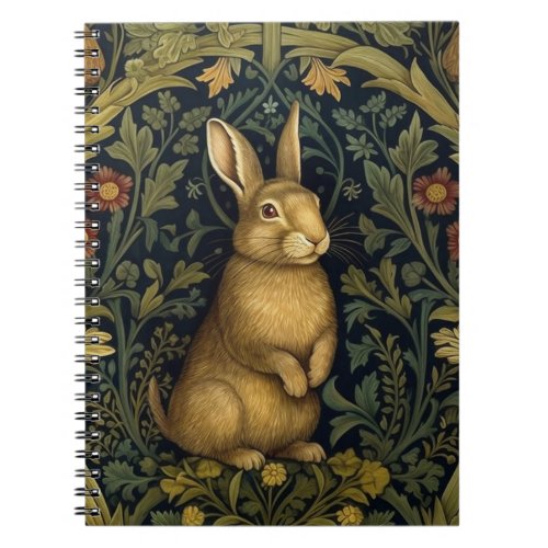 Rabbit in the forest art nouveau style notebook