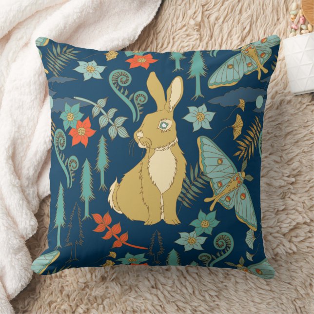 Rabbit in the Forest Pillow (Blanket)