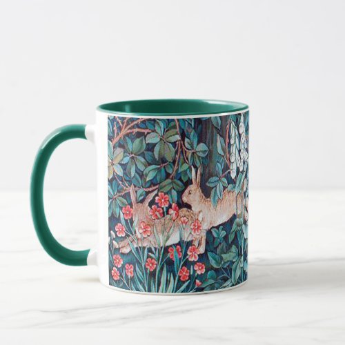 Rabbit in The Forest William Morris Art Nouveau Mug