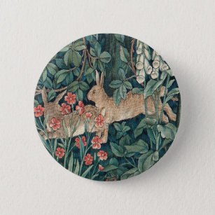 Rabbit In The Forest - William Morris Button