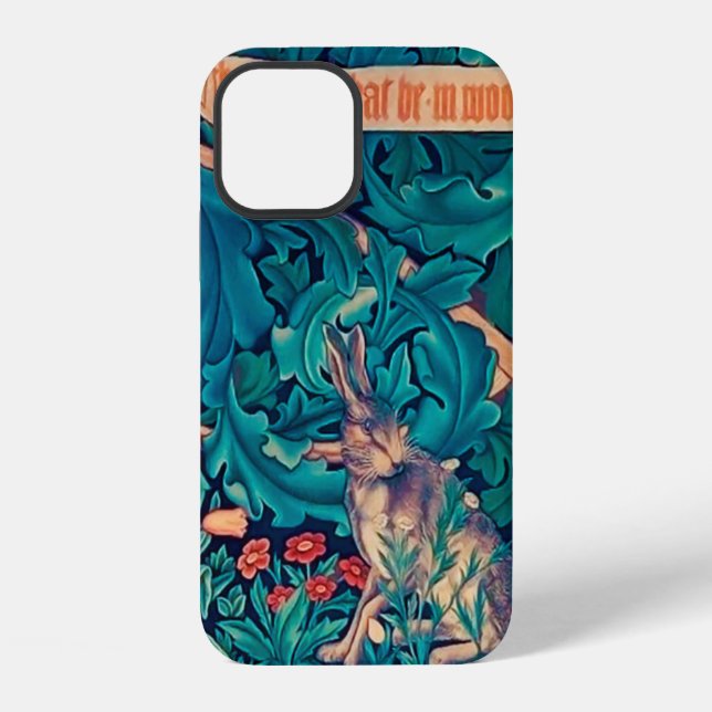 Rabbit in The Forest, William Morris Iphone Case (Back)