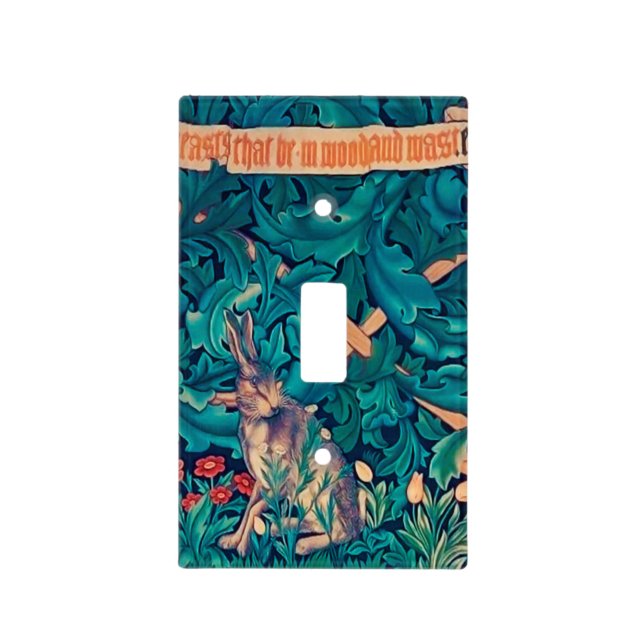 Rabbit in The Forest, William Morris Light Switch Cover (Front)