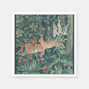 Rabbit In The Forest - William Morris Napkins