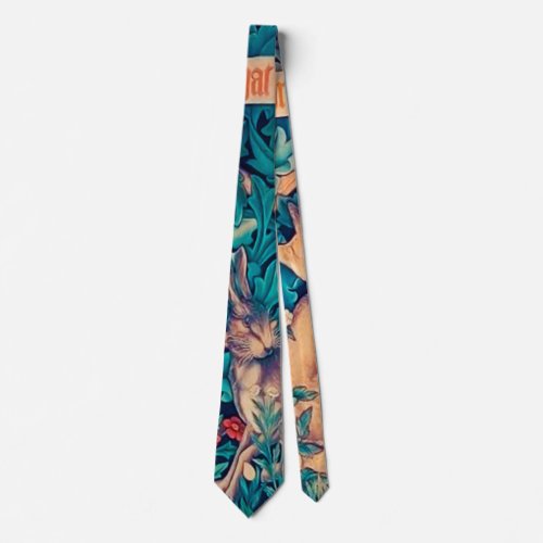 Rabbit in The Forest William Morris Neck Tie