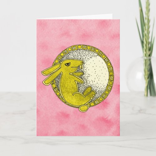 Rabbit in the Moon Greeting Card