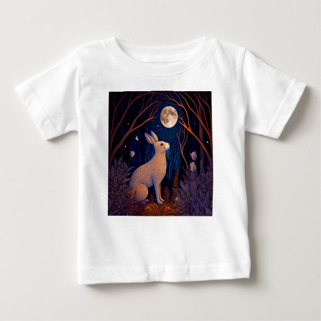 Rabbit in the Moonlight Baby T-Shirt (Front)