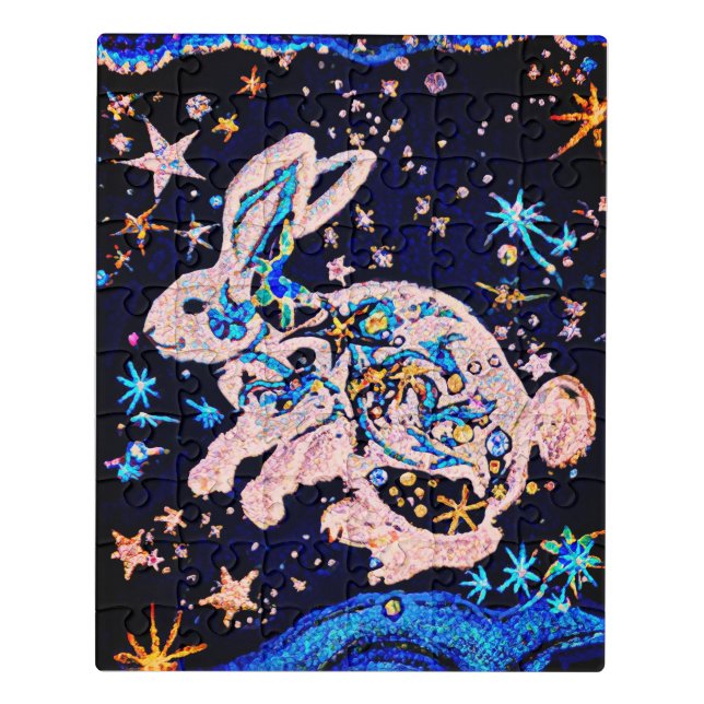 Rabbit in the Sky with Stars  Jigsaw Puzzle (Puzzle Vertical)