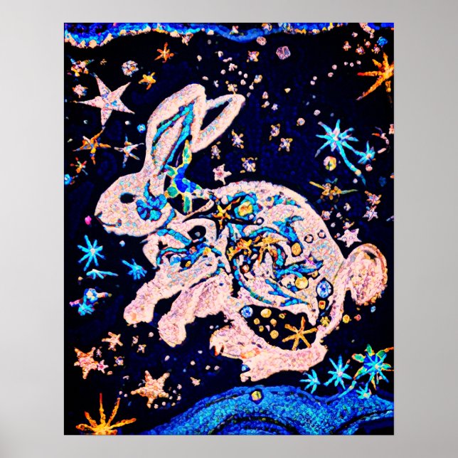 Rabbit in the Sky with Stars Poster (Front)