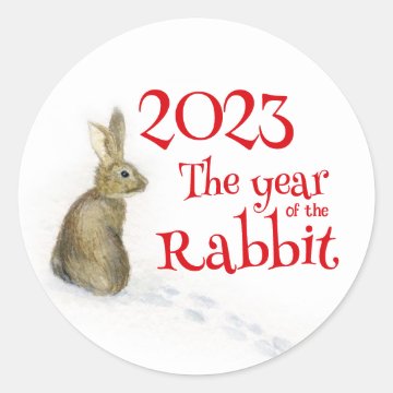 Rabbit in the snow year of the rabbit