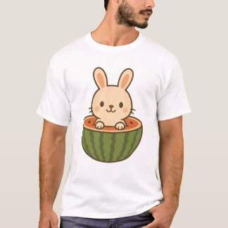 Rabbit in Watermelon – Cute Kawaii Fruit T-Shirt
