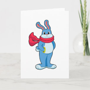 Rabbit in Winter with Scarf Card