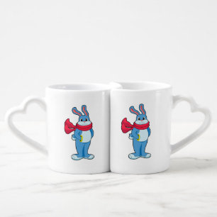 Rabbit in Winter with Scarf Coffee Mug Set