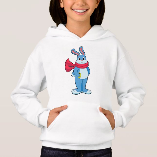Rabbit in Winter with Scarf Hoodie (Front)