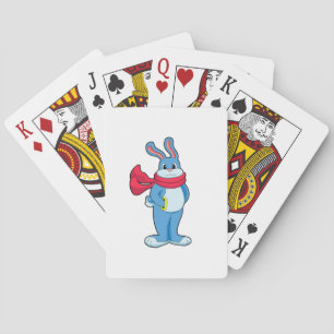 Rabbit in Winter with Scarf Poker Cards