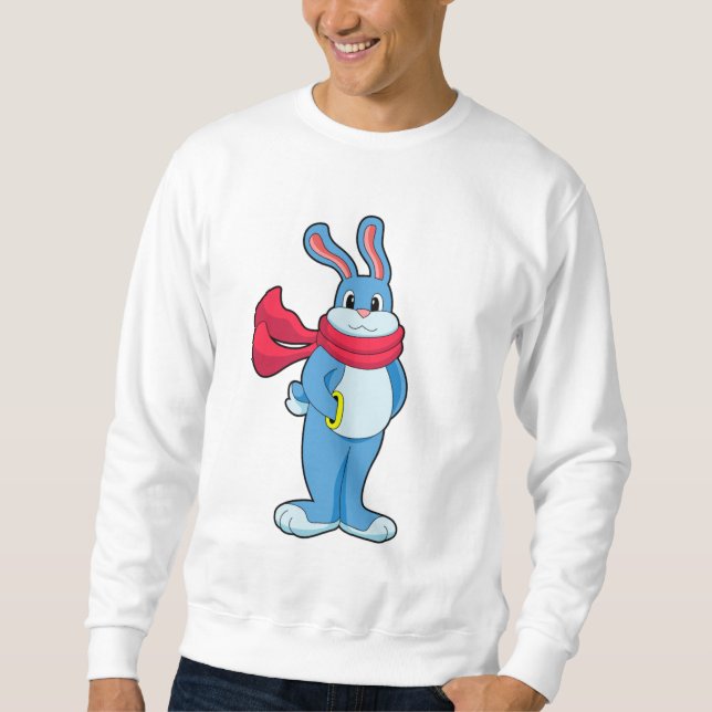 Rabbit in Winter with Scarf Sweatshirt (Front)