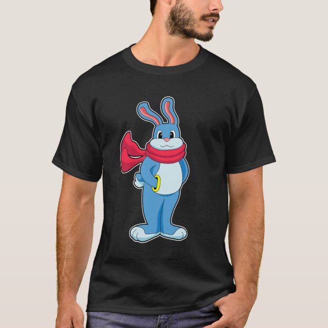 Rabbit in Winter with Scarf T-Shirt (Front)