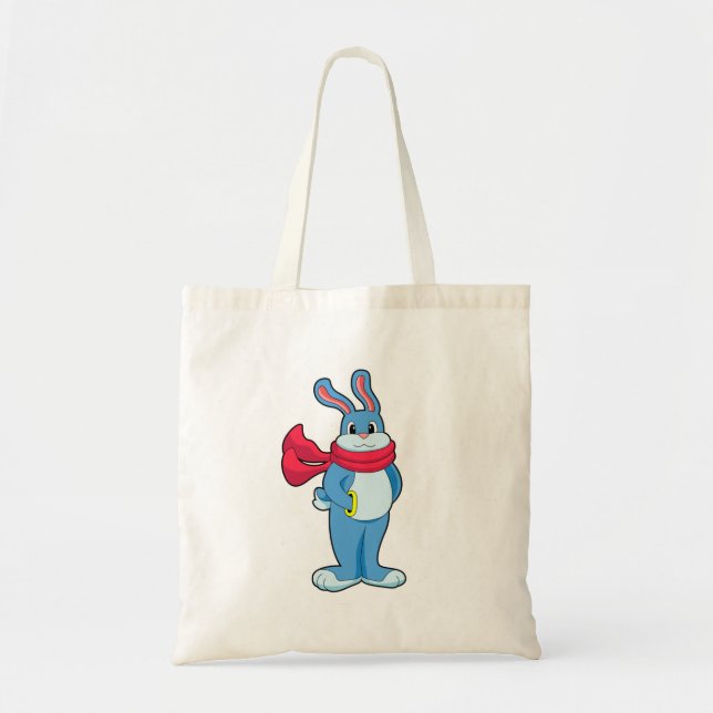 Rabbit in Winter with Scarf Tote Bag (Front)