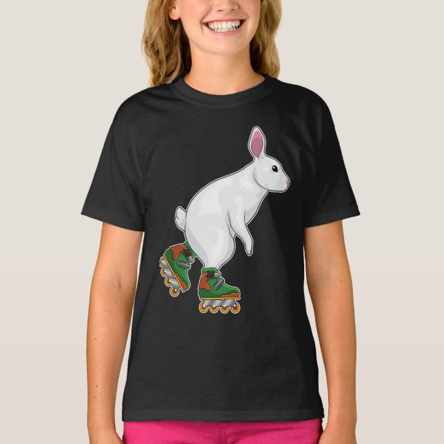 Rabbit Inline skating Roller skates T-Shirt (Front)