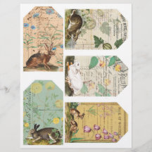 Rabbit Journaling Tags Collage Sheet