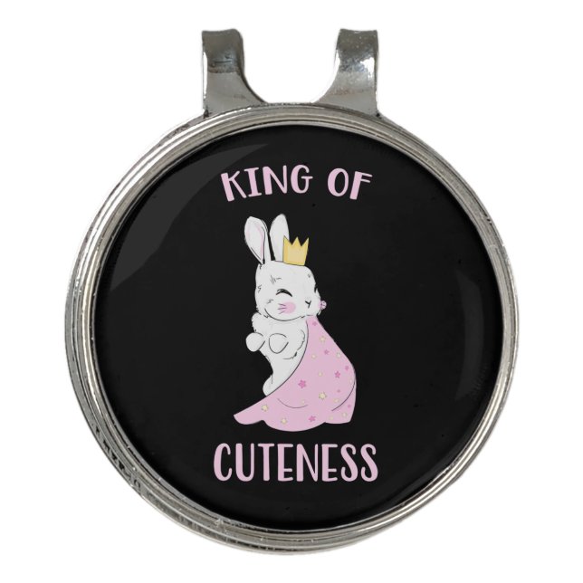 Rabbit King Of Cuteness Golf Hat Clip (Front)