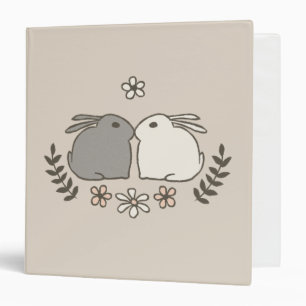 Rabbit Kiss 3 Ring Binder