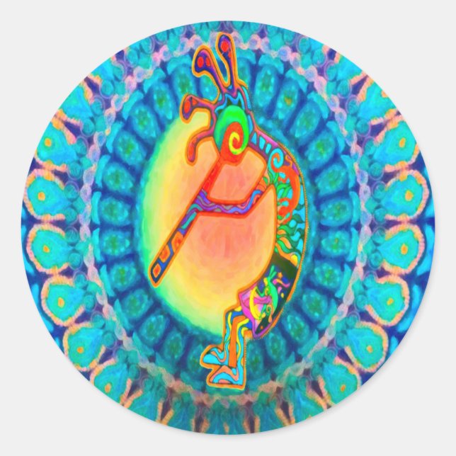 Rabbit Kokopelli Classic Round Sticker (Front)