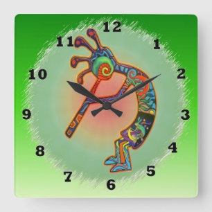 Rabbit Kokopelli Square Wall Clock