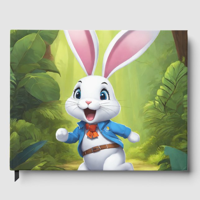 Rabbit Logo Black Guest Book (Front)