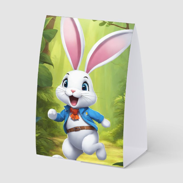 Rabbit Logo Black Guest Book Paper Table Tent (Front)