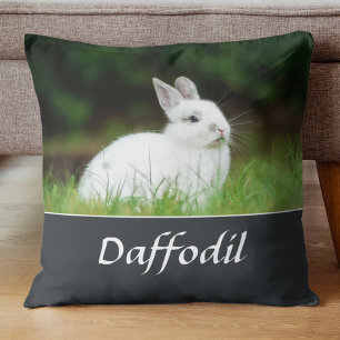 Rabbit Loss Memorial Keepsake - Custom Pet Photo Throw Pillow