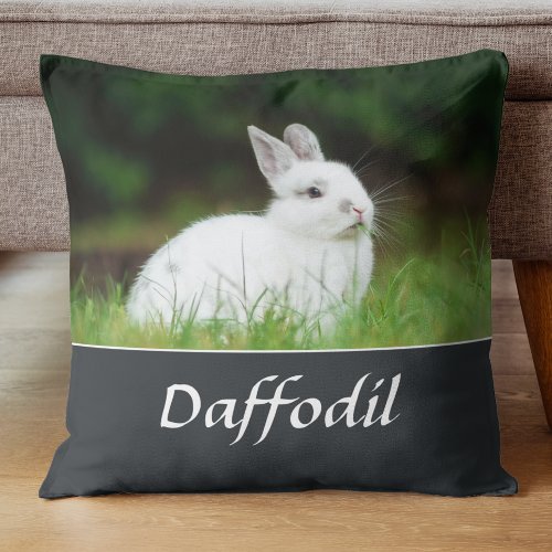 Rabbit Loss Memorial Keepsake _ Custom Pet Photo Throw Pillow