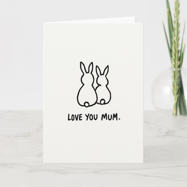 Rabbit Love Mothers Day Card (Front)