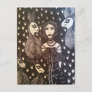 Rabbit love postcard