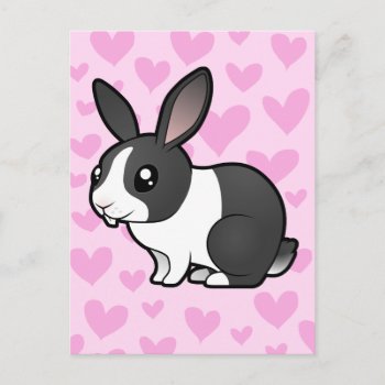 Rabbit Love (uppy Ear Smooth Hair) Postcard by CartoonizeMyPet at Zazzle