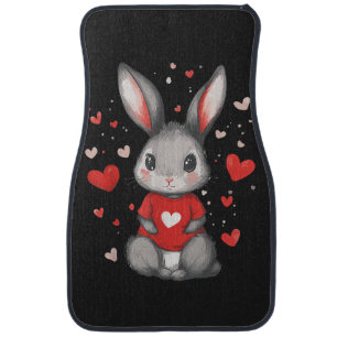 Rabbit Lover Heart Girl Car Floor Mat