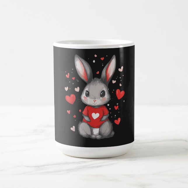 Rabbit Lover Heart Girl Coffee Mug (Center)