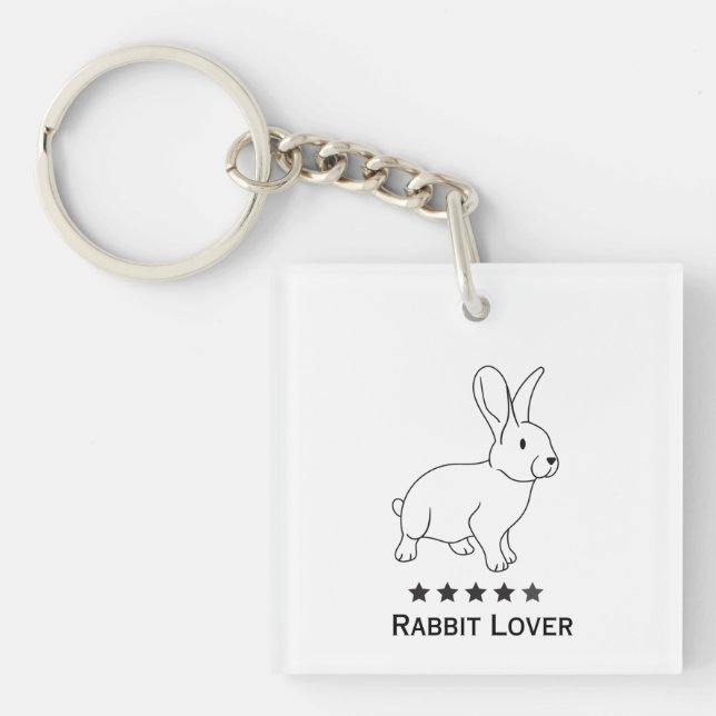 Rabbit Lover Keychain – Cute Bunny Gift for Animal (Front)