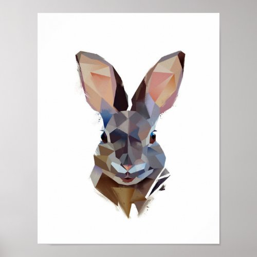 Rabbit Lovers  Art Drawing Bunny Gift Poster