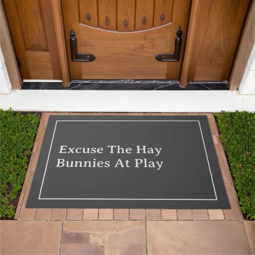 Rabbit Lovers Funny Excuse The Hay Large Gray Doormat