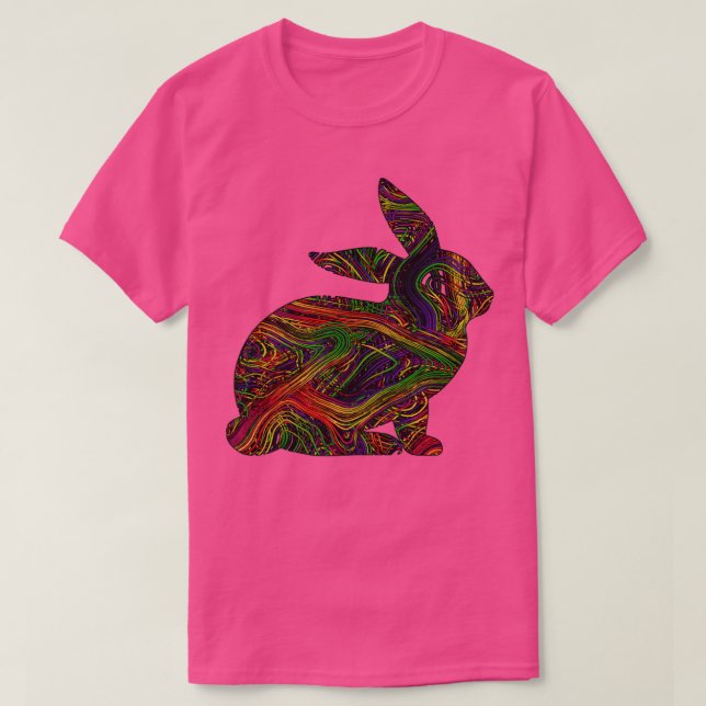 Rabbit Lovers Vibrant Artists String Illustration1 T-Shirt (Design Front)
