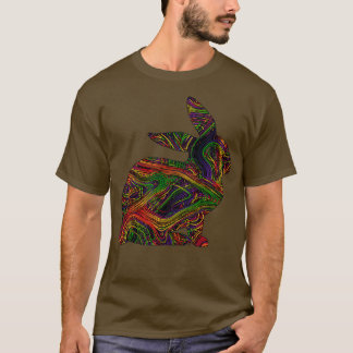 Rabbit Lovers Vibrant Artists String Illustration T-Shirt