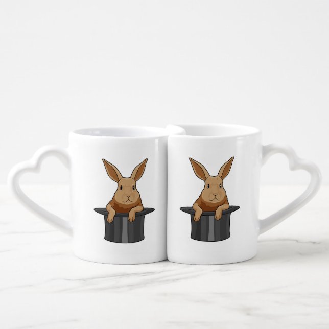 Rabbit Magician Magic hat Coffee Mug Set (Front Nesting)