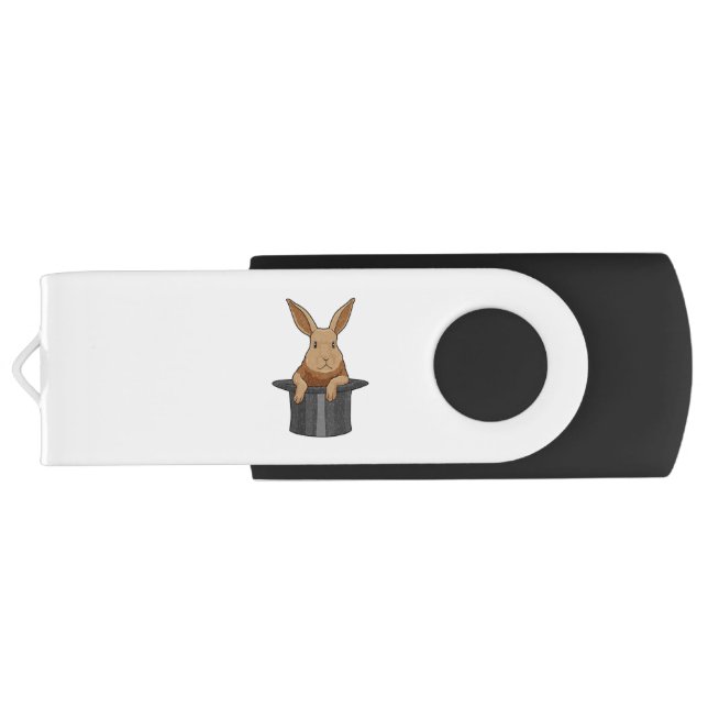 Rabbit Magician Magic hat Flash Drive (Back)