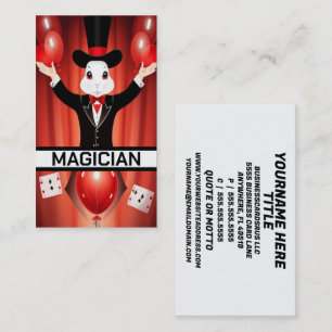 Rabbit Magician Party Magic Act Business Card