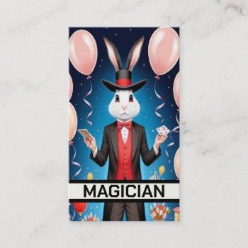 Rabbit Magician Performing Magic Act Business Card by businessCardsRUs at Zazzle