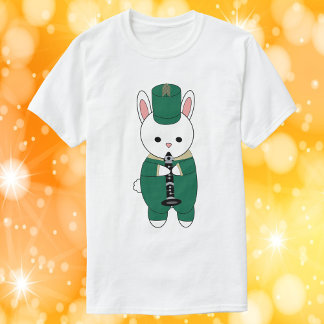 Rabbit Marching Band Clarinet Green Gold T-Shirt