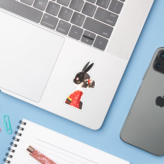 Rabbit Mask Kimono Girl – Dark Kawaii Sticker