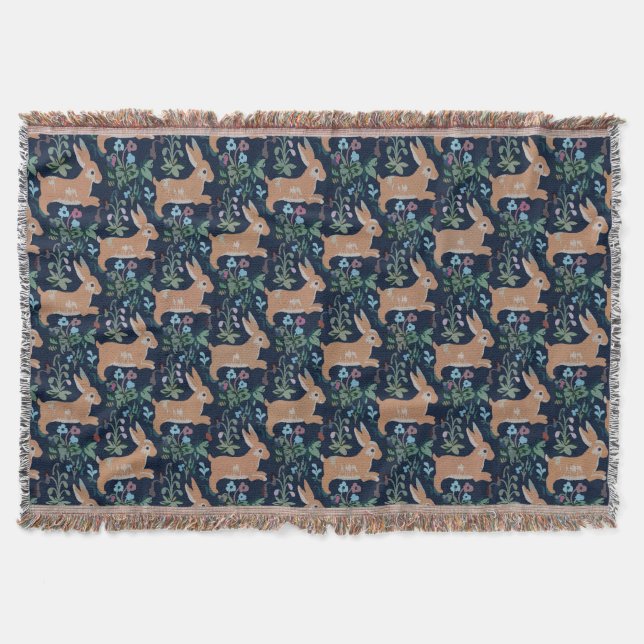Rabbit medieval Throw Blanket (Front)