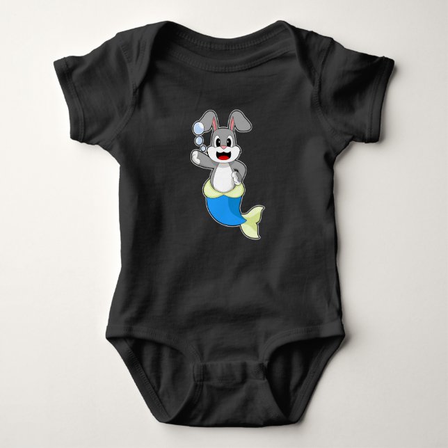 Rabbit Mermaid Baby Bodysuit (Front)