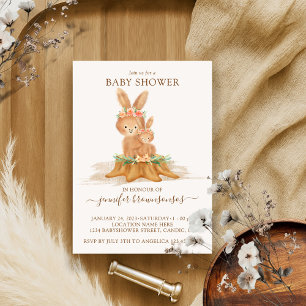 Rabbit Mommy Bunny Baby Invitation